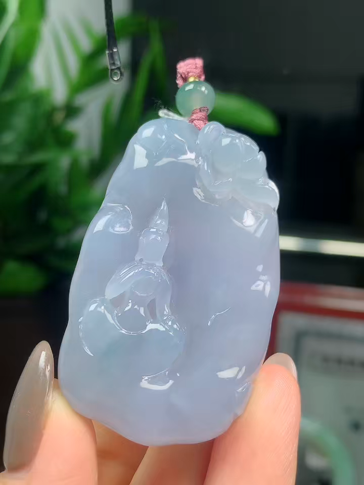 起冰起胶翡翠无相观音,这个紫底纯不纯