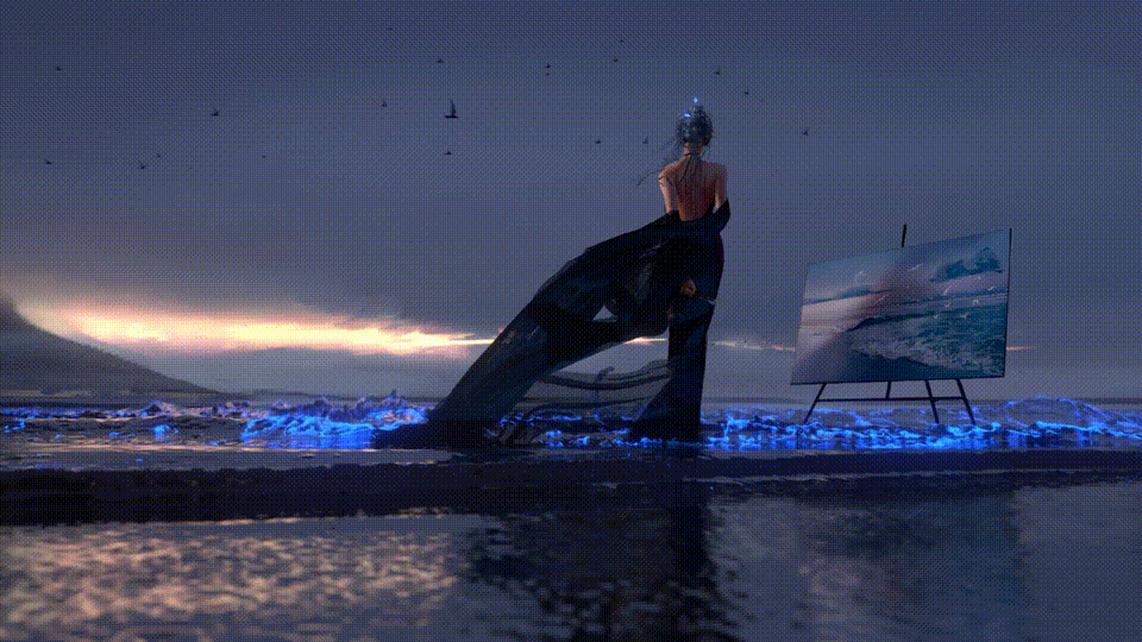 海琴烟殿下动态壁纸,裙子质感好绝!