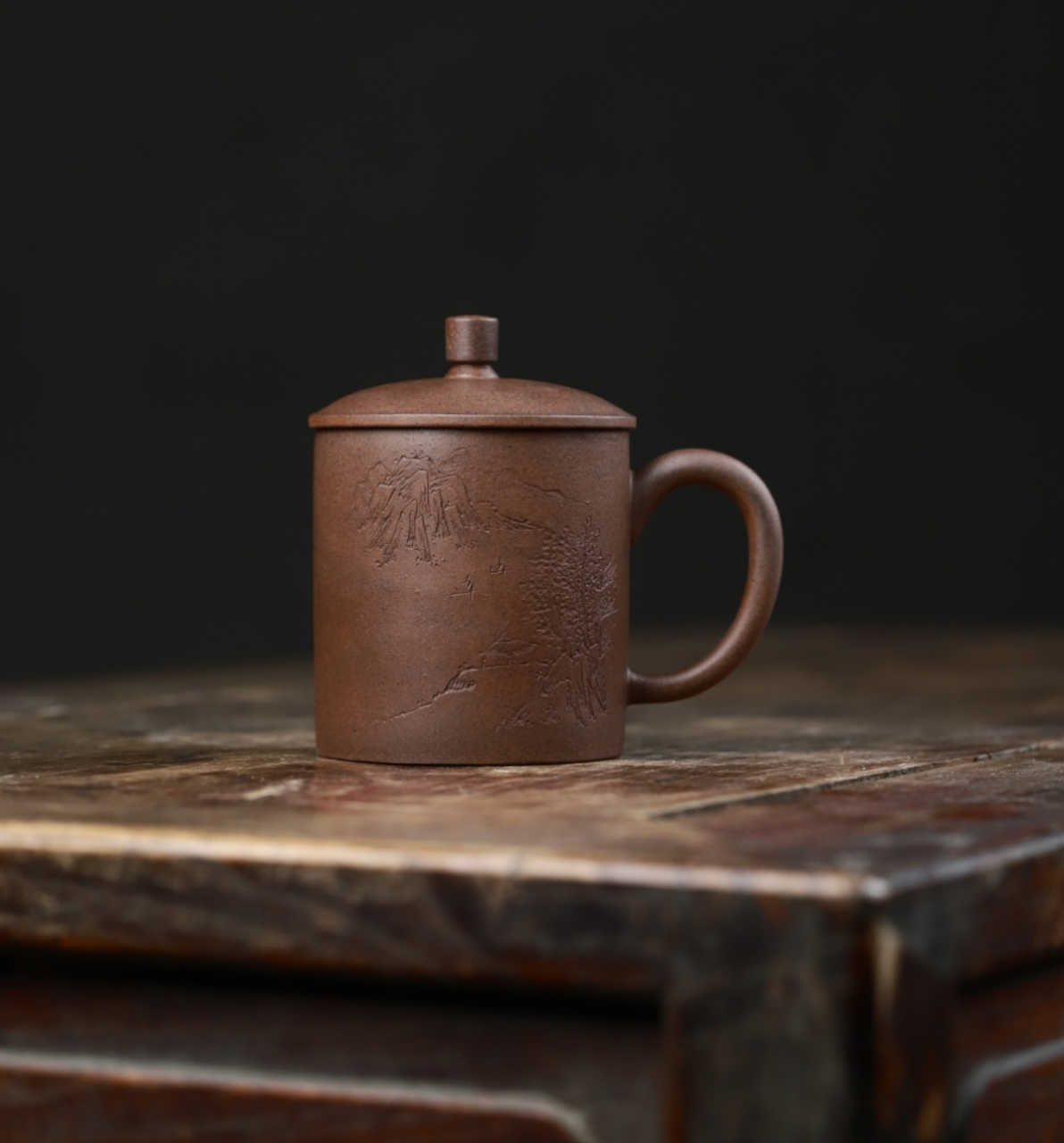 前墅古龙窑柴烧 67紫砂盖被杯,400毫升