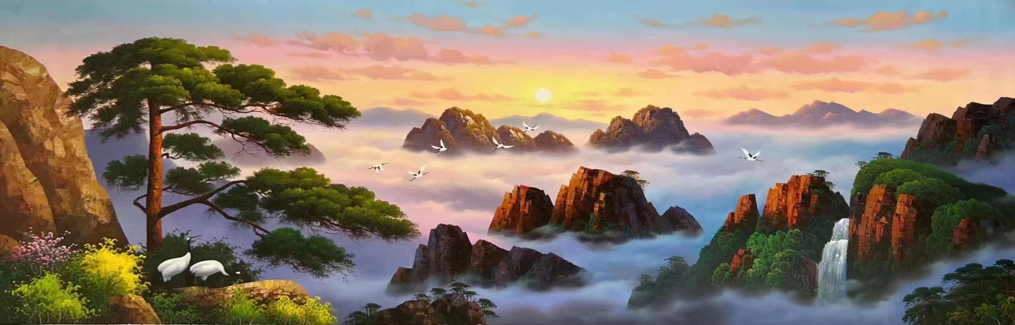 朝鲜万寿台油画