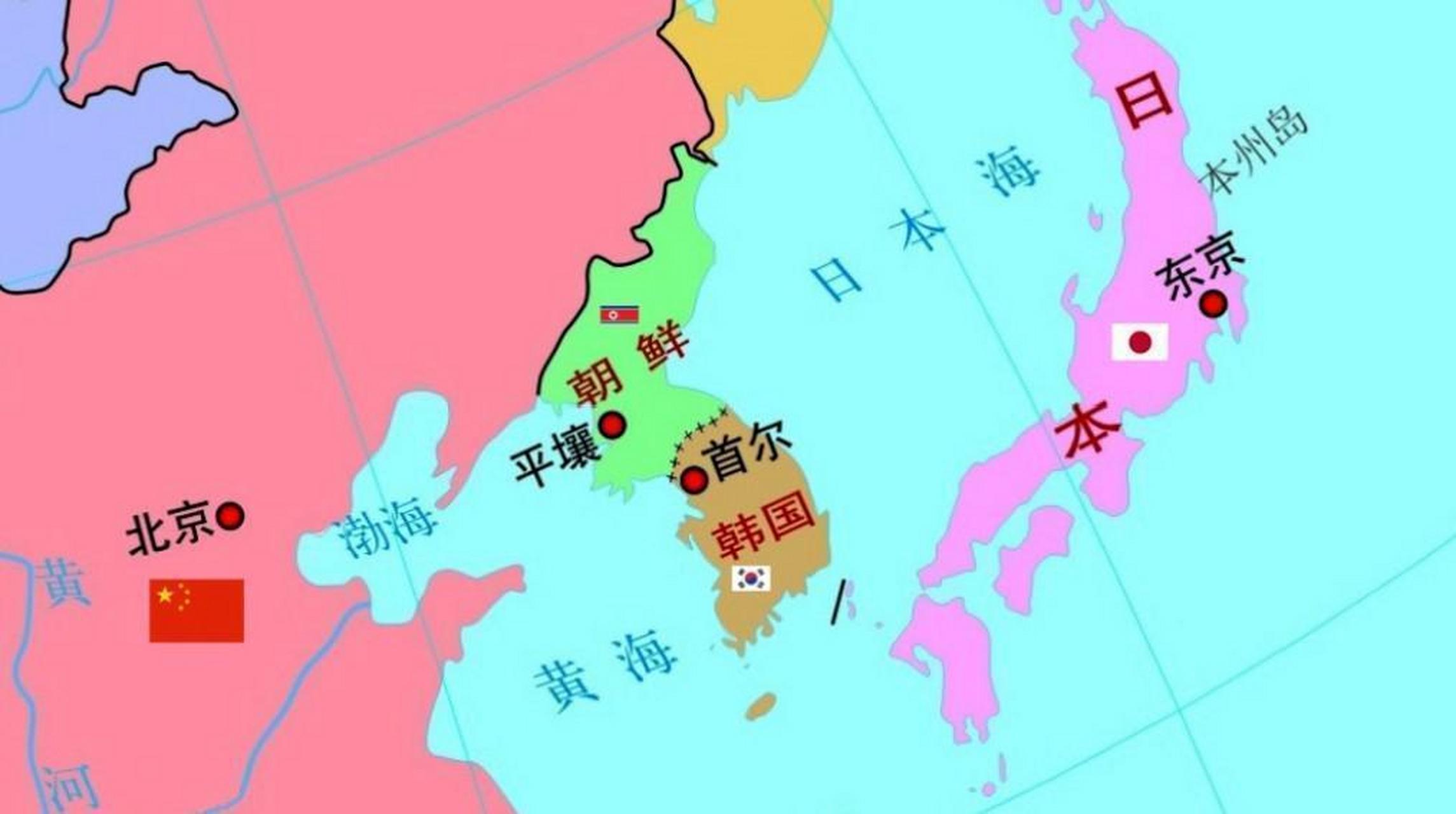 南韩北朝鲜地图图片