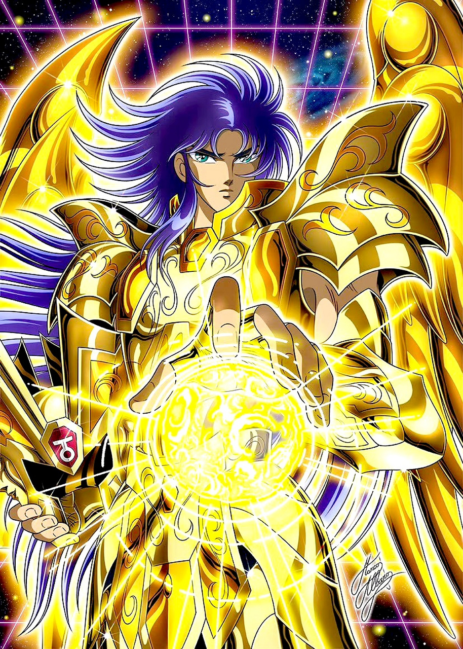 圣斗士星矢:黄金圣斗士对决插画,撒加/米罗,修罗/卡妙,迪斯马斯克