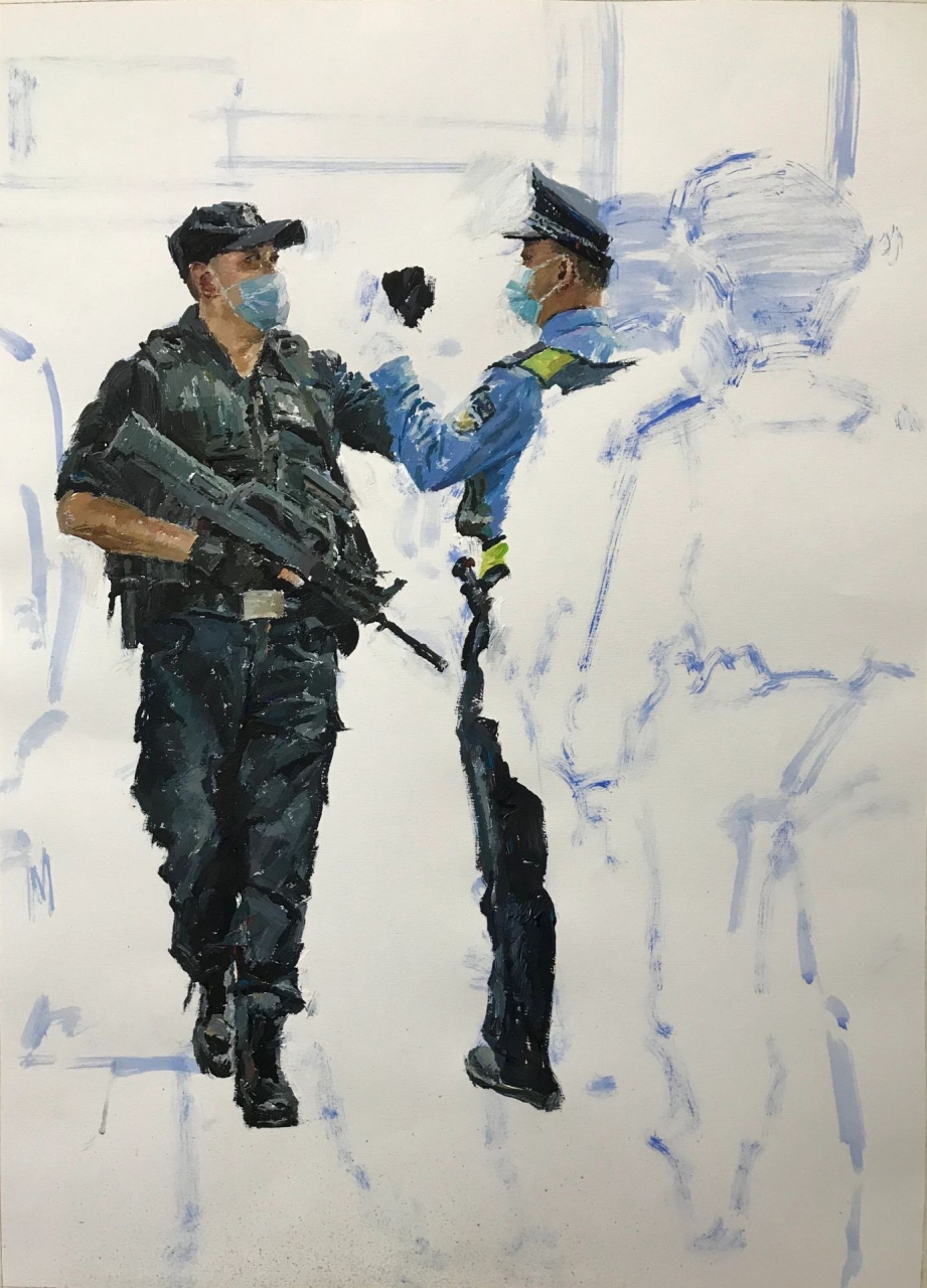 致敬警察叔叔们[salute][salute][salute][salute][salute] 水粉四开