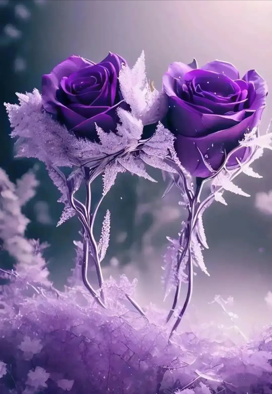 紫色玫瑰花手机壁纸图片