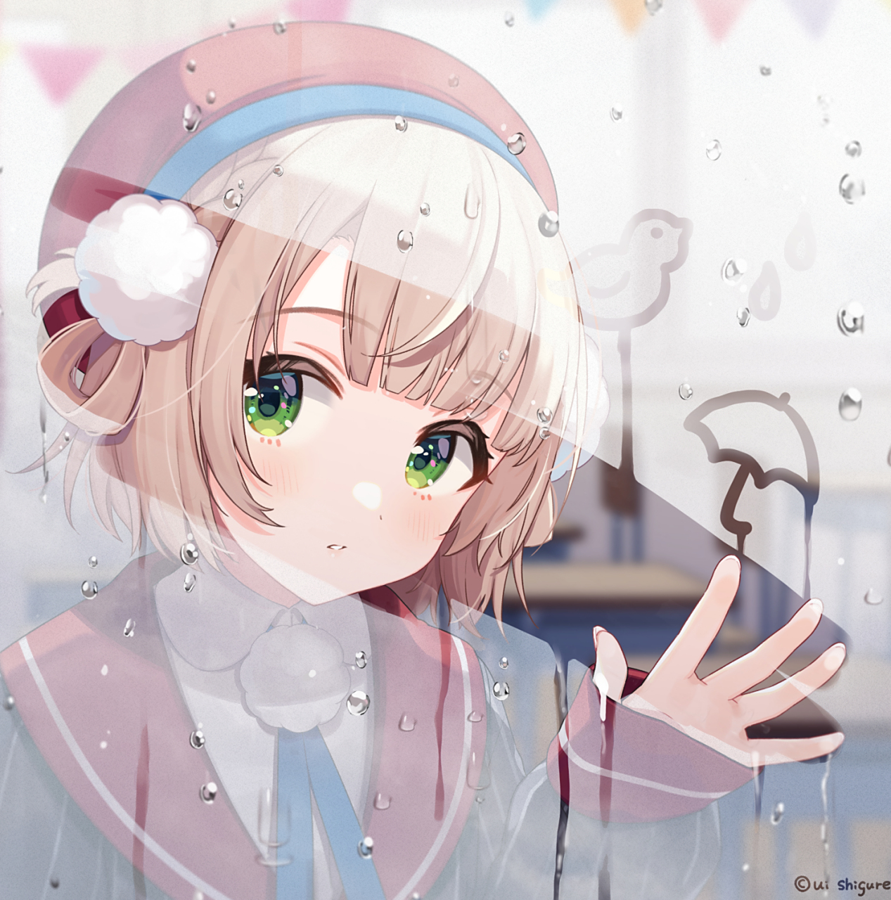 雨中  画师:しぐれうい #时雨忧# #vtuber# #动漫头像和壁纸