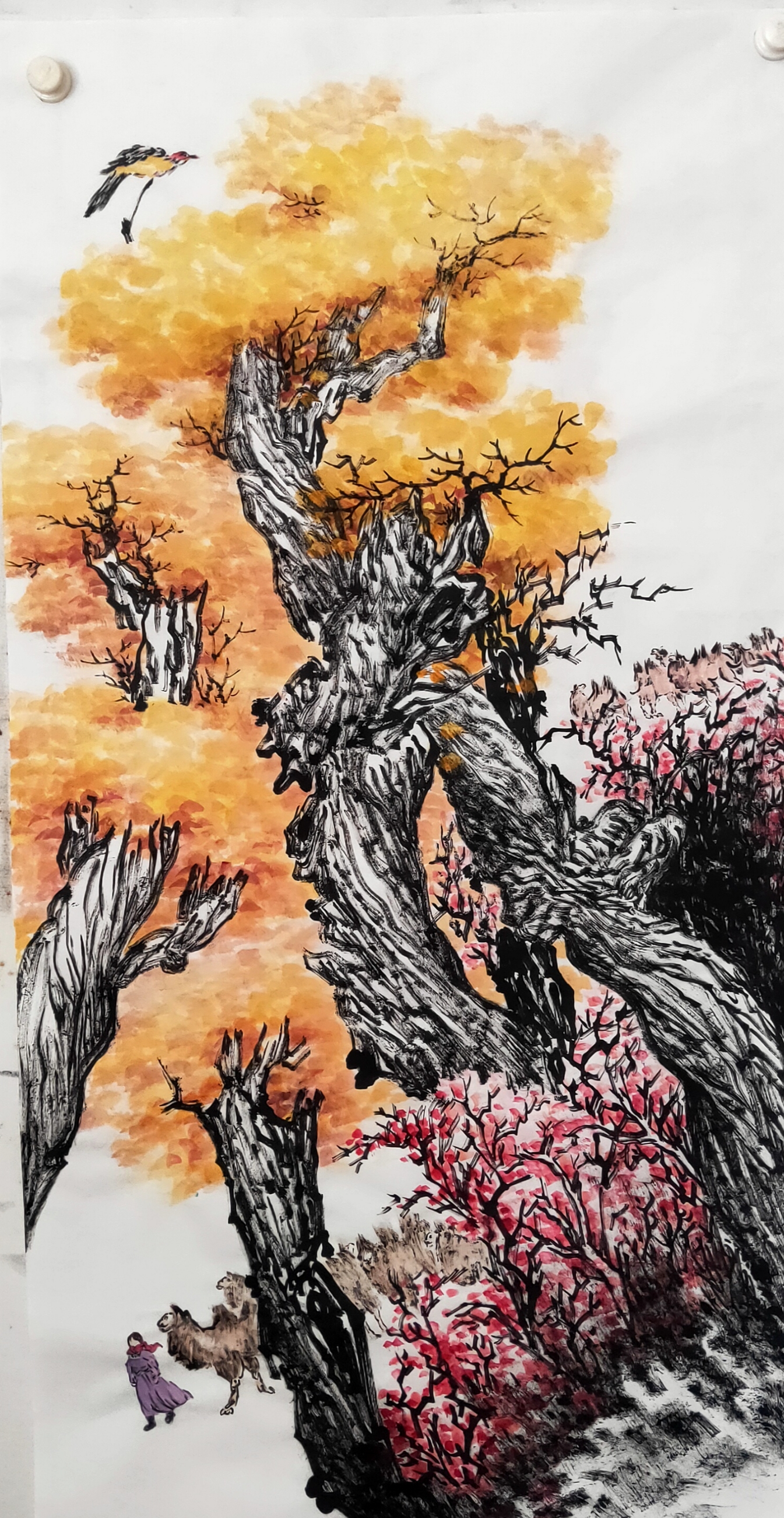 焦墨山水胡杨领军人物刘广才其作品再现