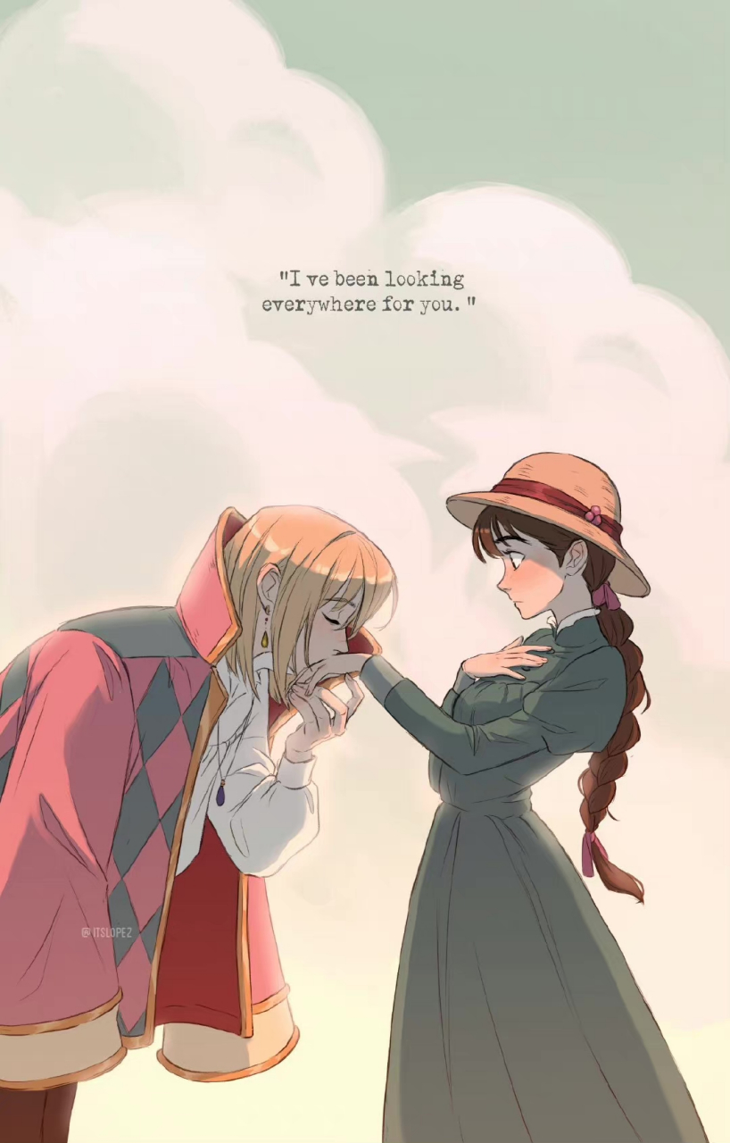 经典动漫# 哈尔的移动城堡[心] 来自哈尔王子的吻手礼.