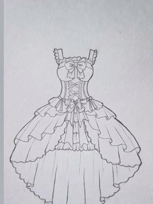 简单画洛丽塔裙子