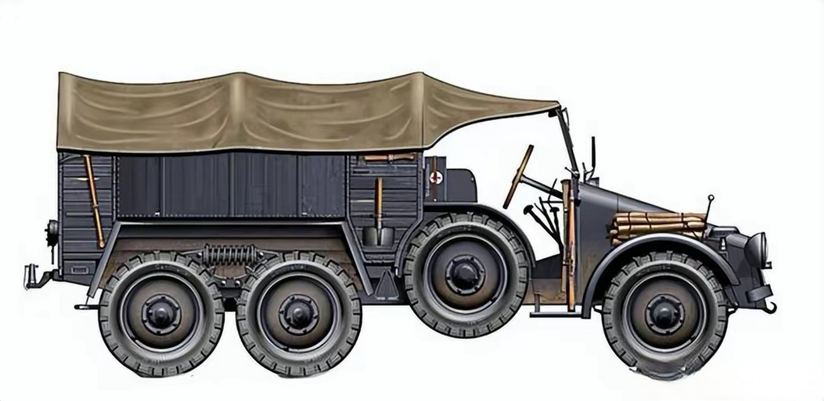 德军闪电战强力支持者,后勤运输保障运输工具,二战德军运输线上的卡车