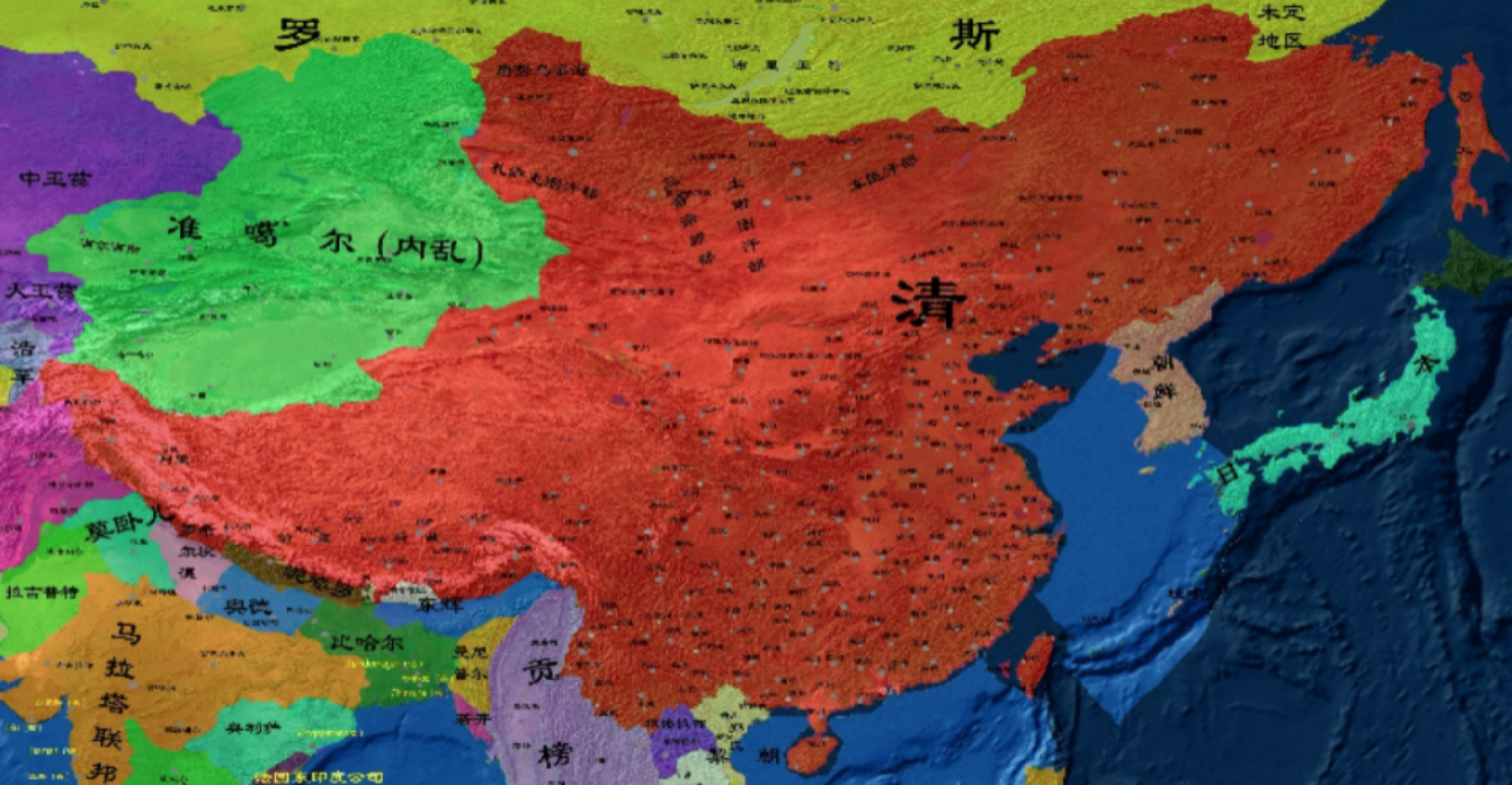 中国清朝地图对比图片