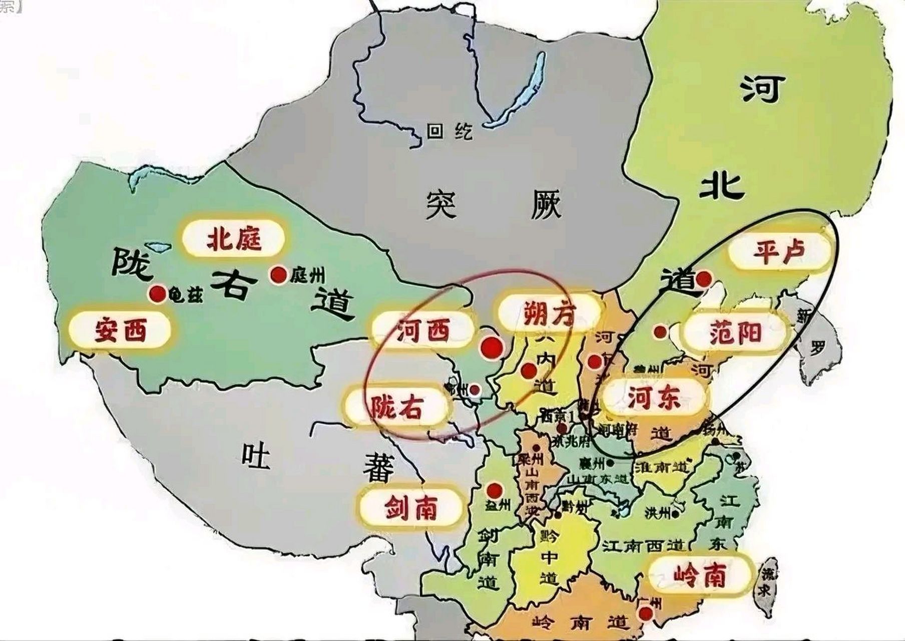 1万人,防契丹; 5,陇右节度使,兵力7