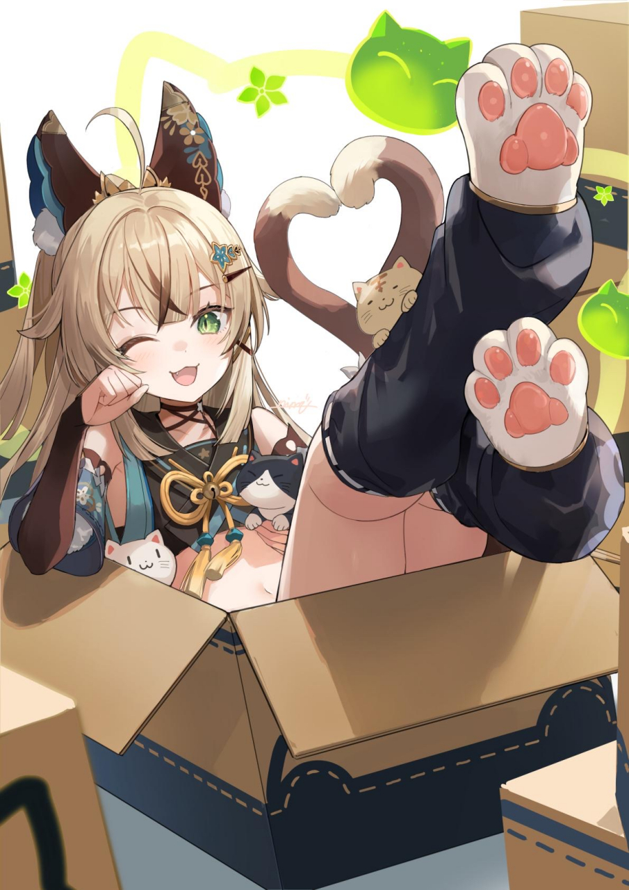 无法拒绝签收的快递猫猫(绮良良)#原神#  画师: nima