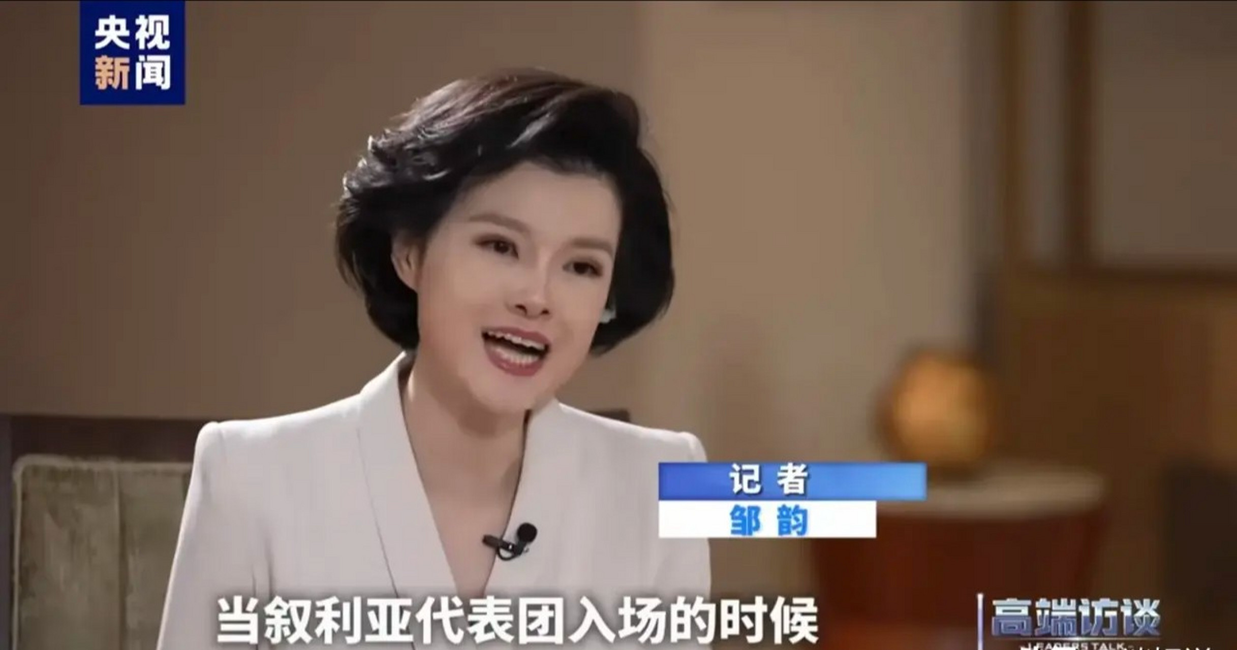 采访了叙利亚总统的邹韵,真的是一个神级别的女主持,又有"小董卿"之称