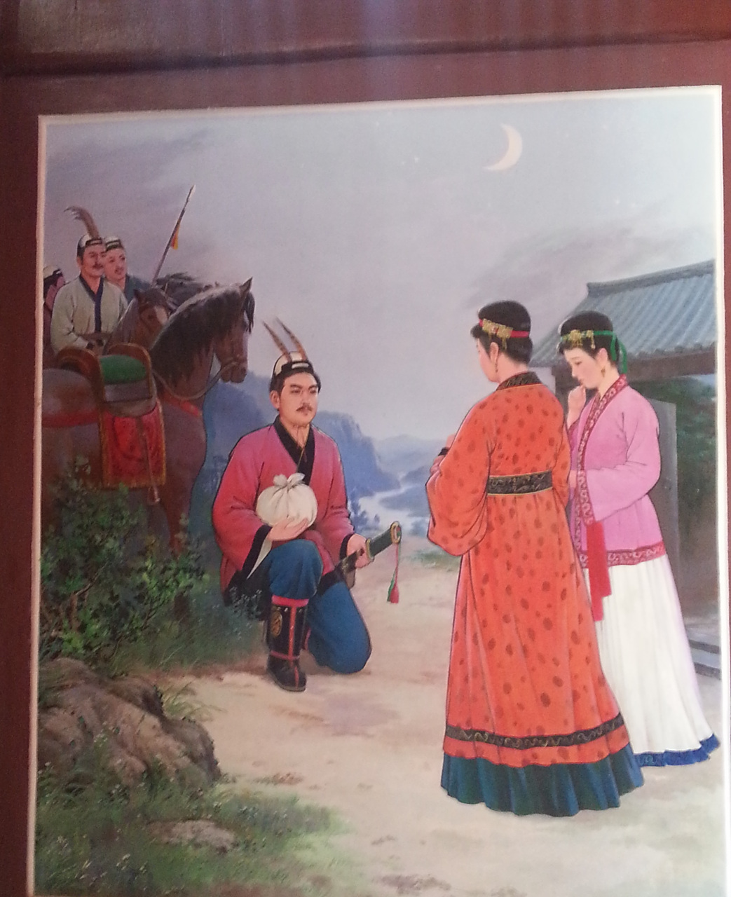 东明王高朱蒙神话传说,东明王陵里的壁画  东明王陵里的壁画,讲述的是