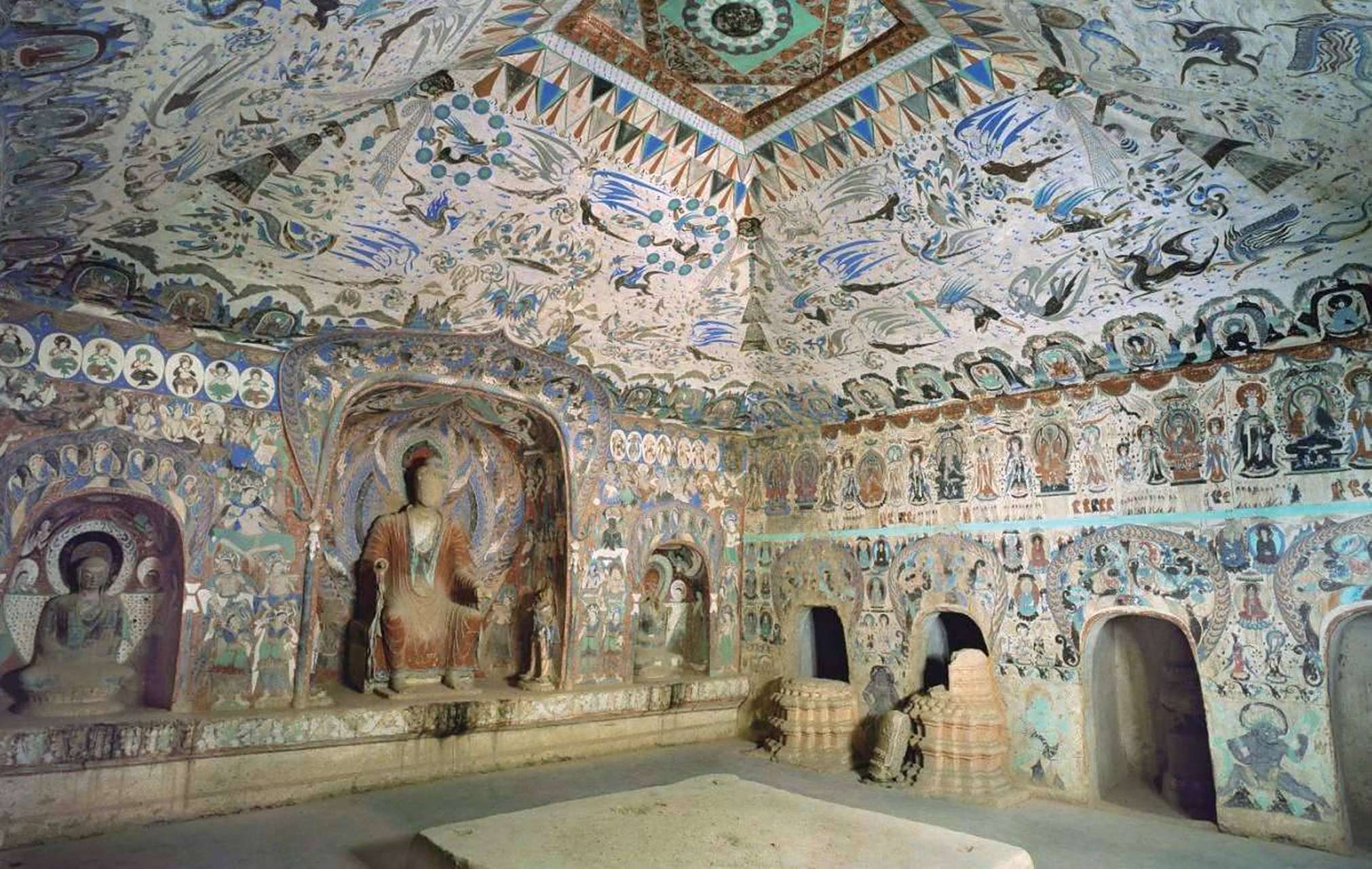 甘肃敦煌莫高窟第285窟内景(西魏)#传统文化