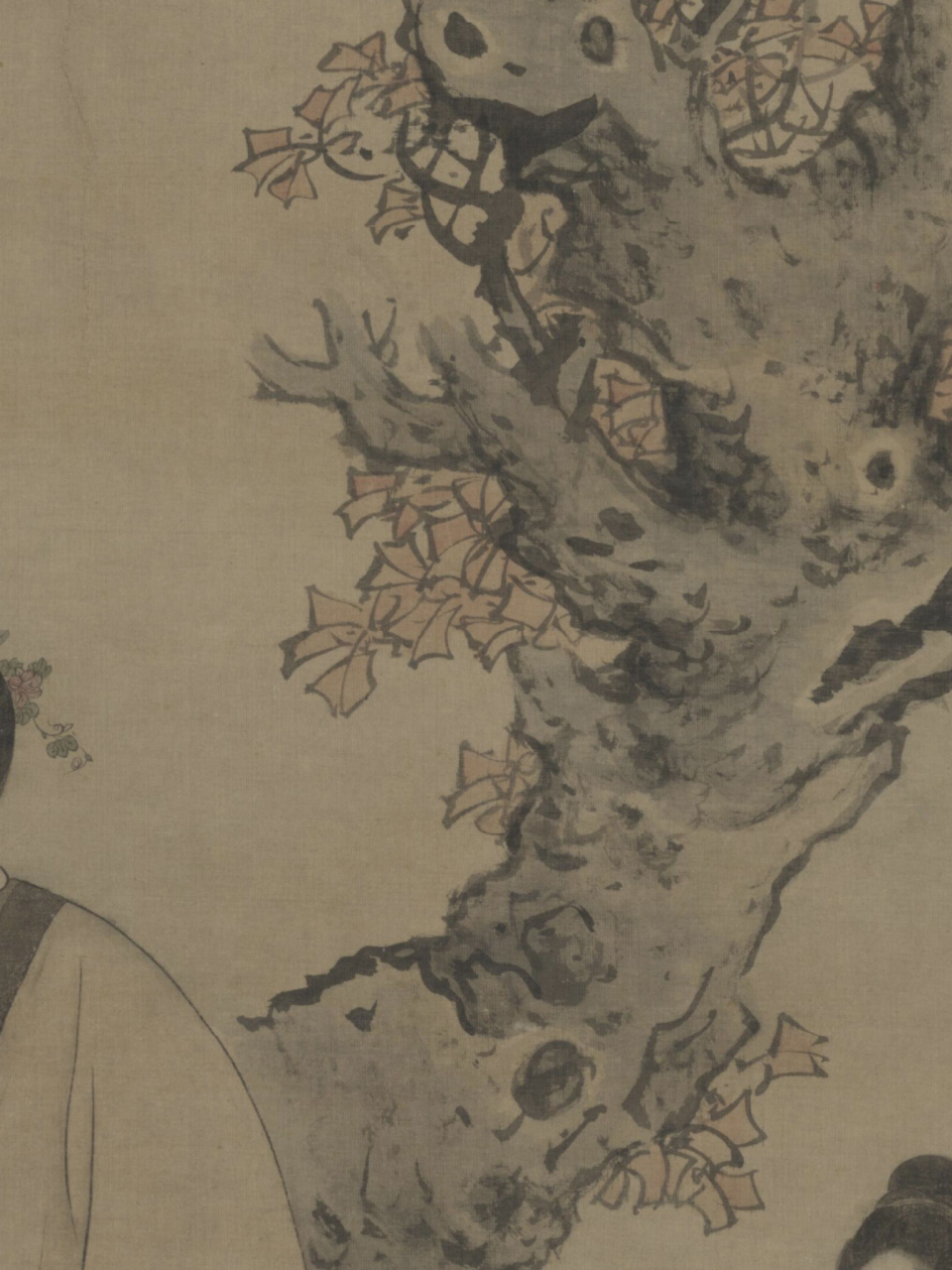 绘画欣赏  明 陈洪绶 升庵簪花图  立轴   绢本   设色   143.5x64.