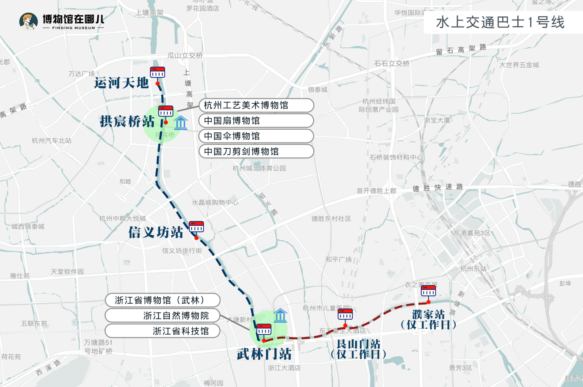 2021杭州水上巴士站点分布地图(附时刻表)