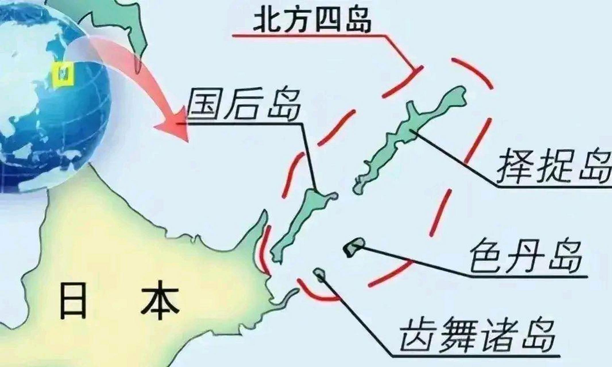 北方四岛位置地图图片