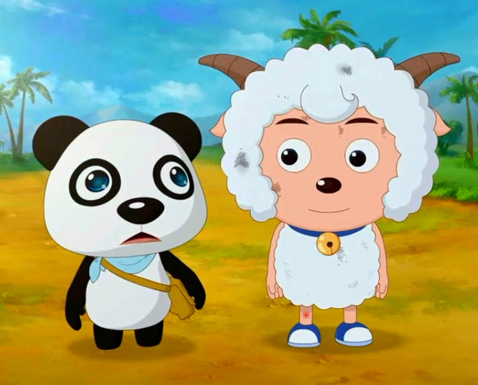 喜羊羊与灰太狼# 官方贺图,欢迎熊猫丫丫回家!