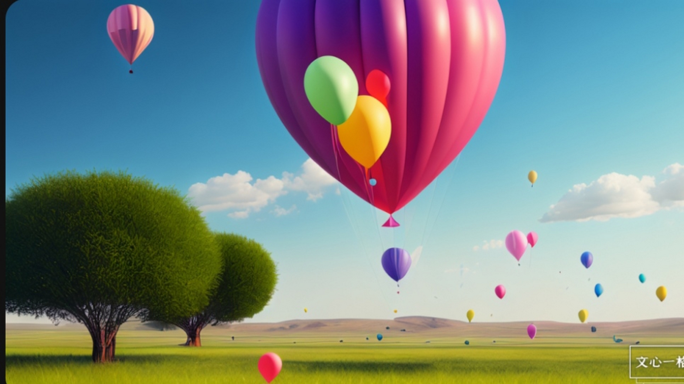明媚的春天里,在美丽的大草原上放飞气球有多壮观?