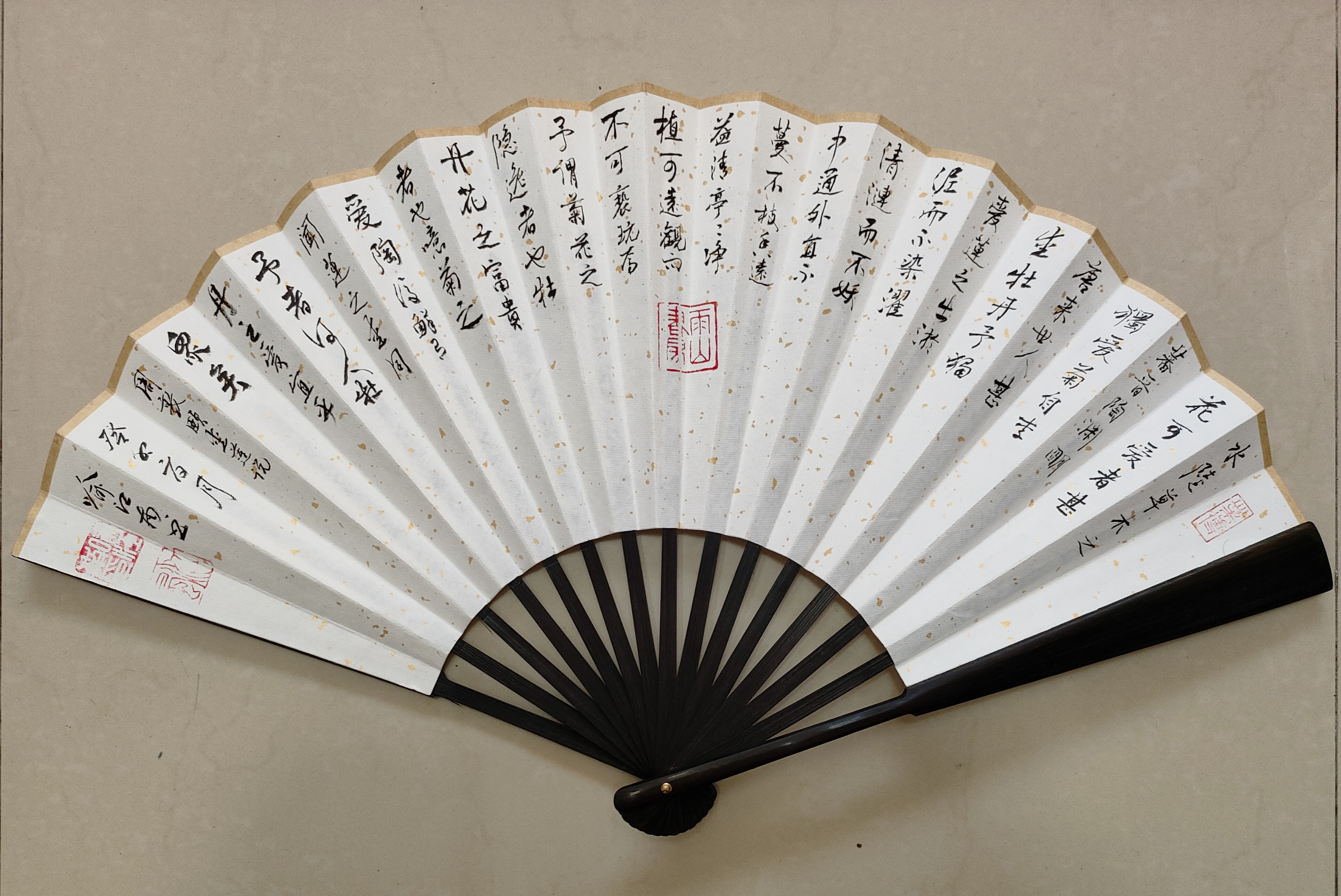 喻江南老师折扇书法