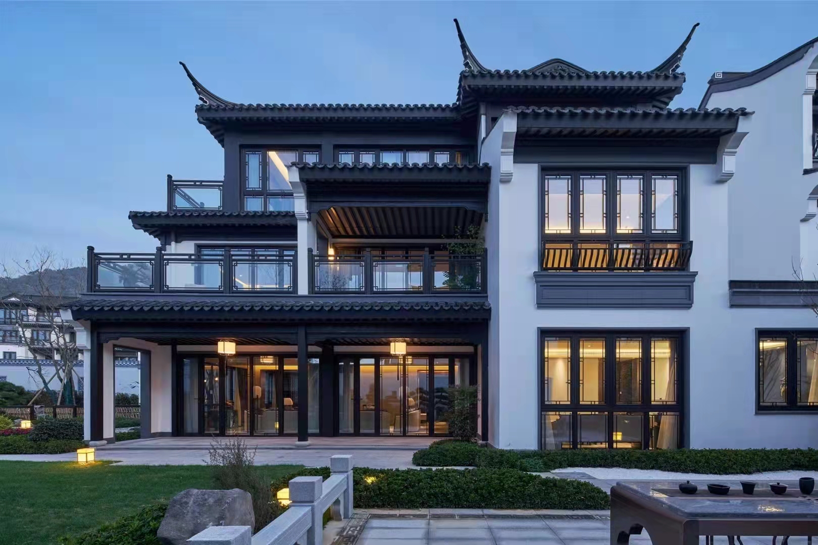 杭州附近不限购177m中式山水合院实用400m赠送花园100m赠送菜地100