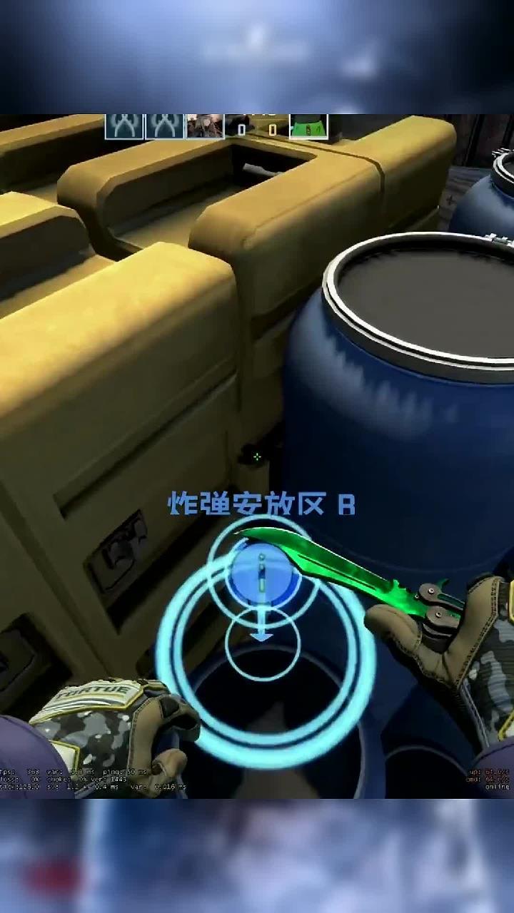 csgo精彩片段:炼狱小镇线圈单向烟道具教学整局里用上