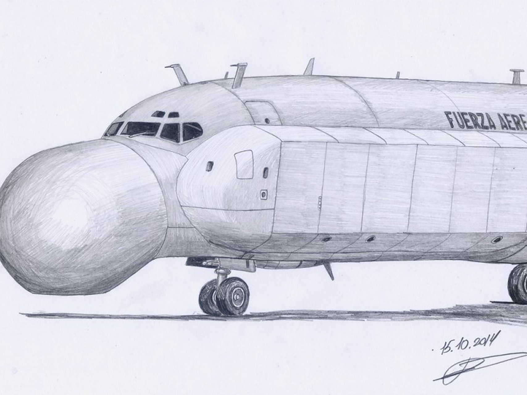 用铅笔素描航空画·世界著名飞机欣赏#航空