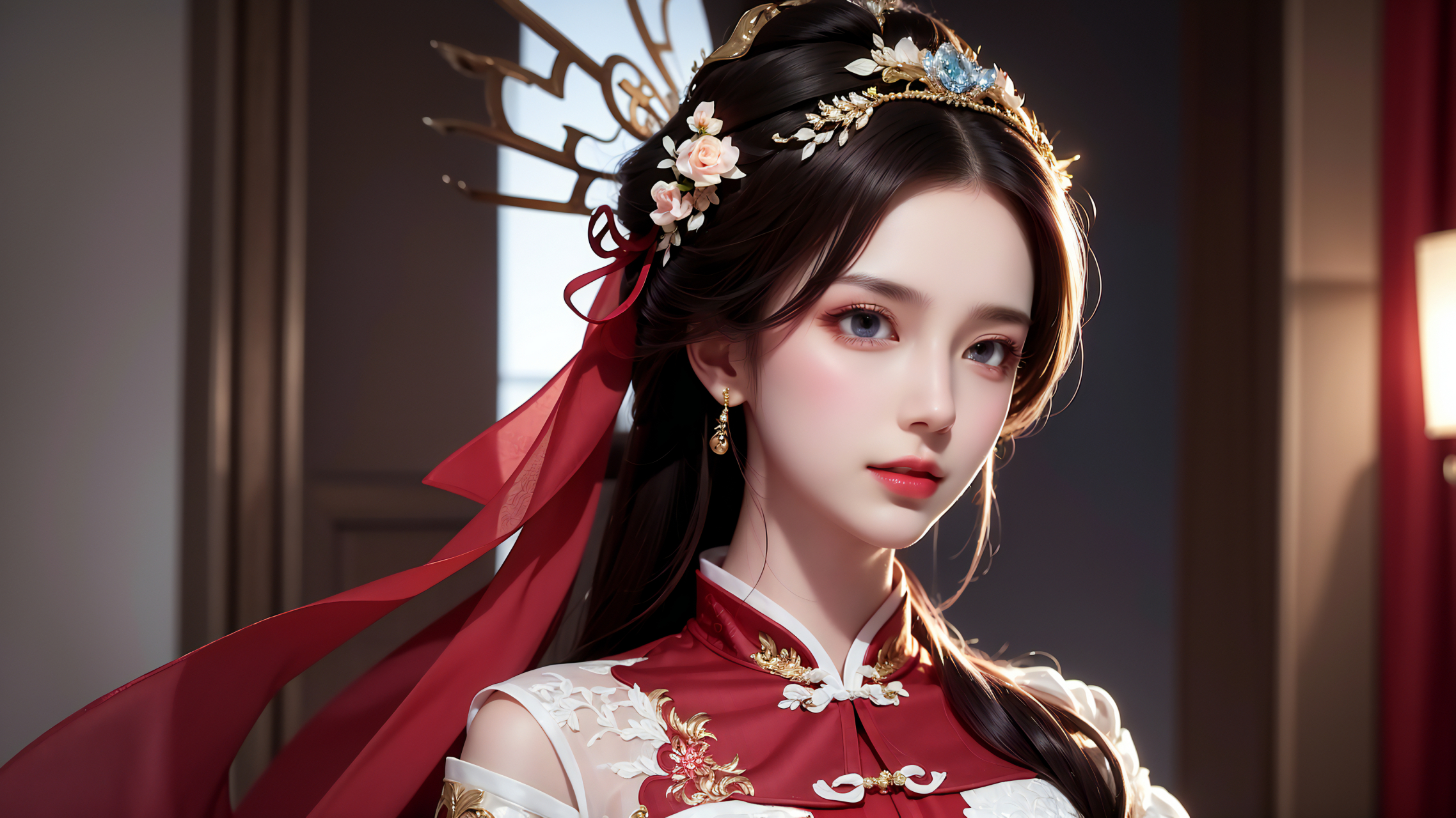 ai绘画 中式婚纱横屏《二》