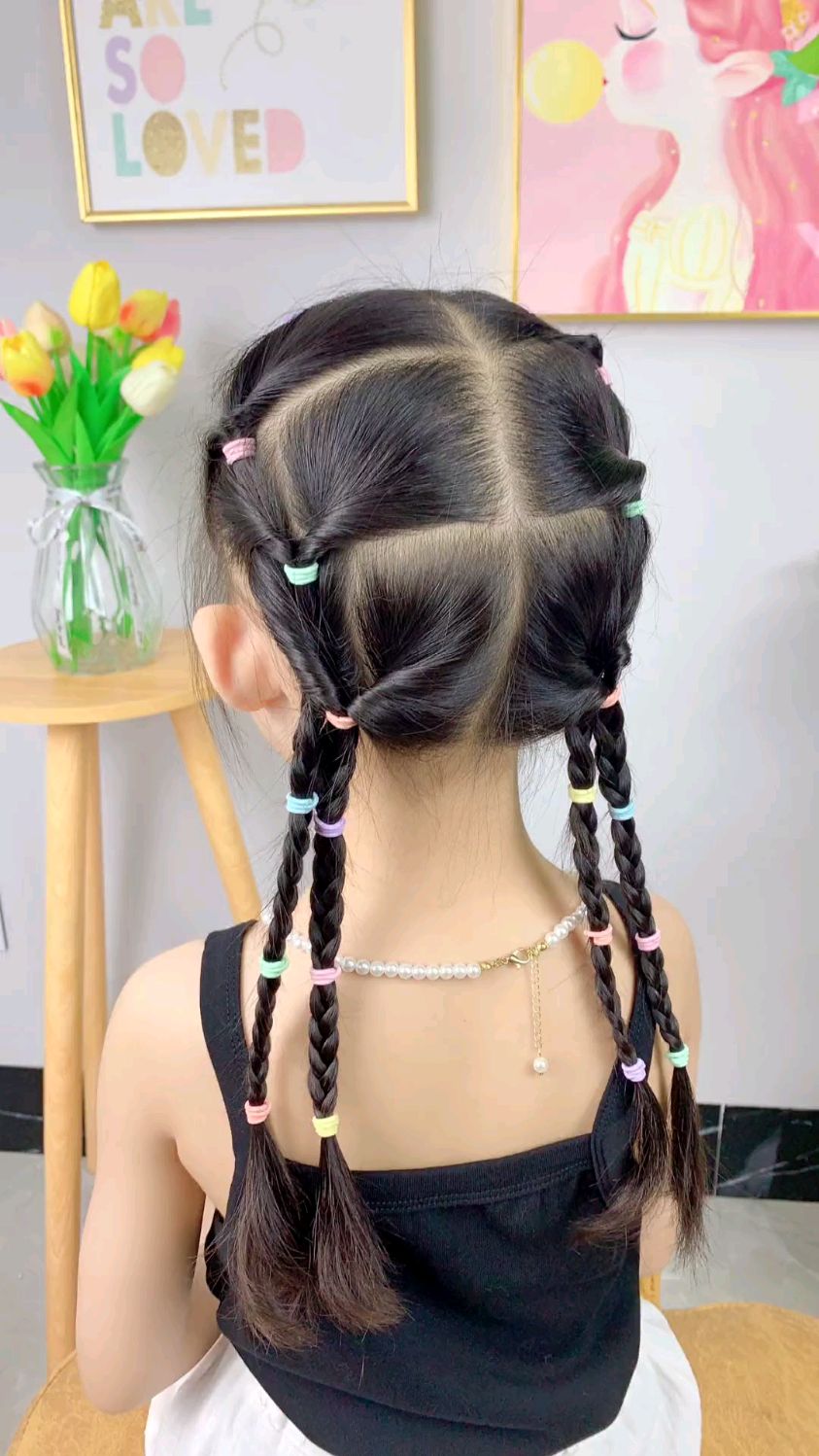 儿童编发:女儿的开学季发型,简单小皮筋也能扎出好看得发型-度小视