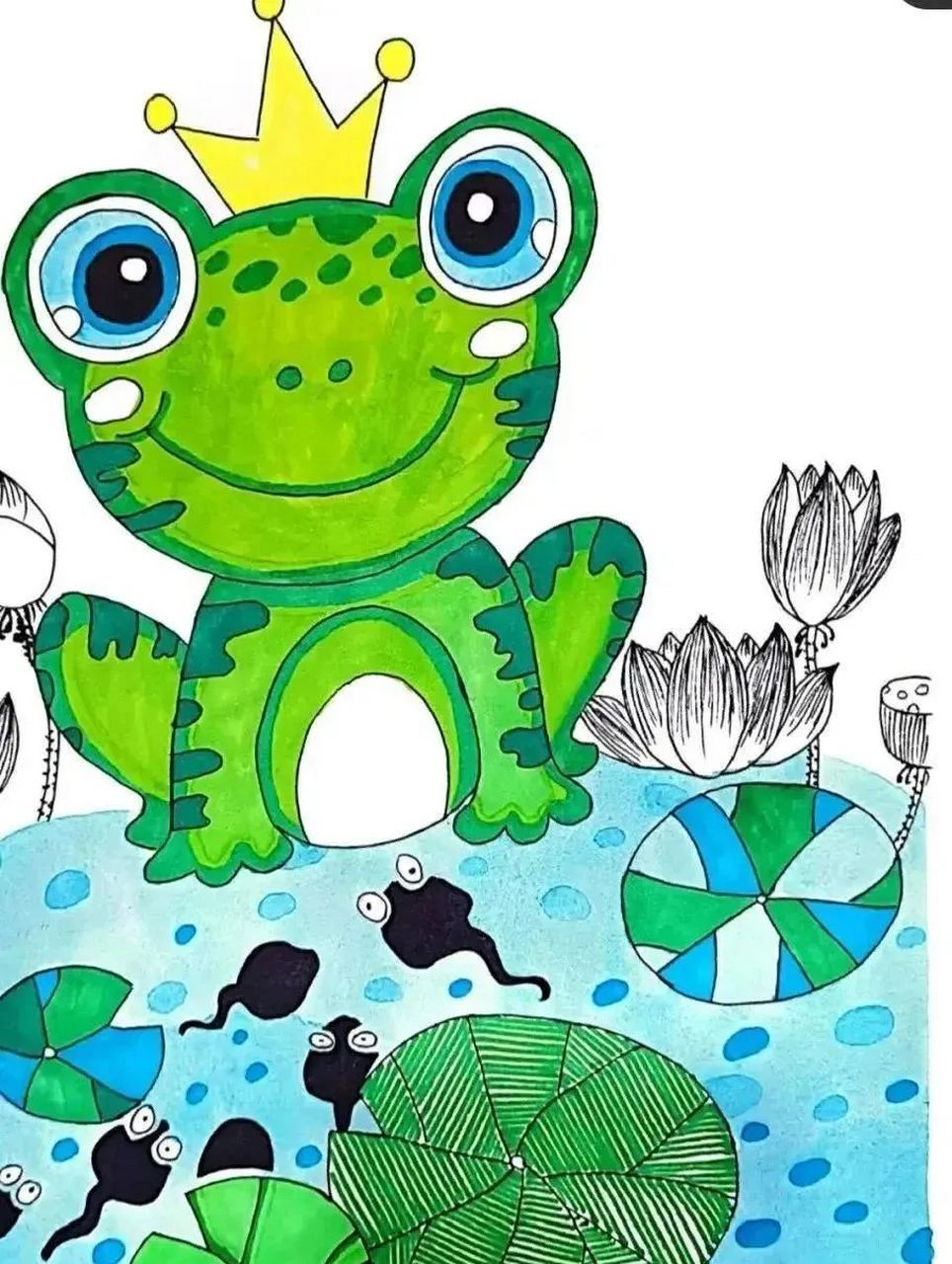 家里有娃绘画的可以收藏起来,9张不同的儿童绘画素材,总有一张能用上.