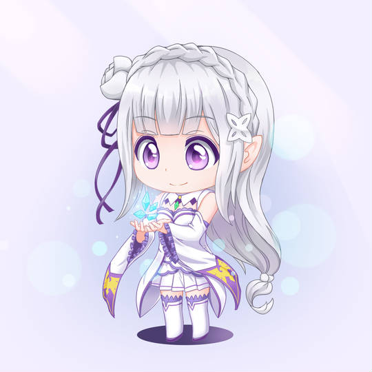 re0:艾米莉亚方形大头贴,蠢萌蠢萌,超级可爱