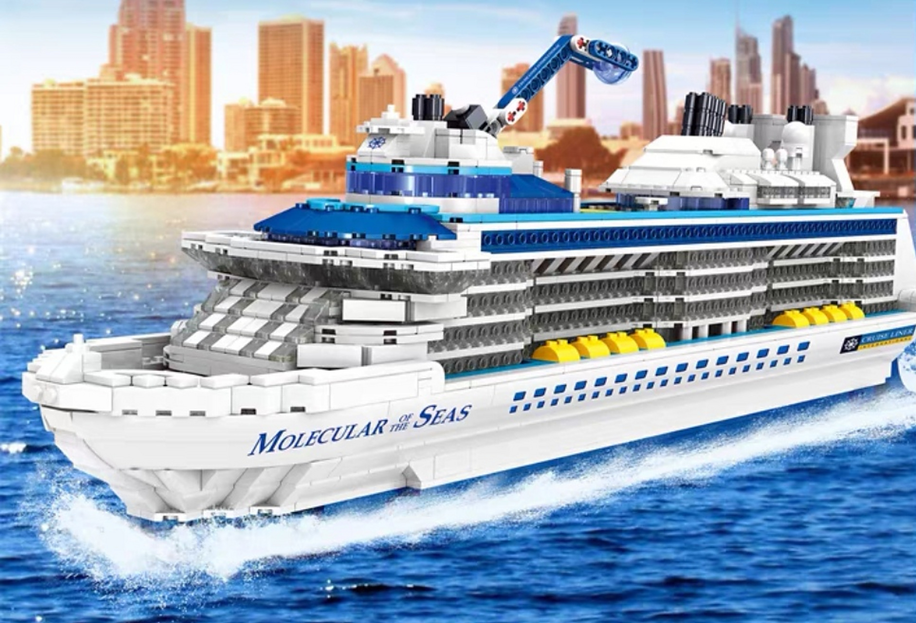 积木邮轮船模型迷你小颗粒成人高难度拼装积木玩具礼物摆件模型!