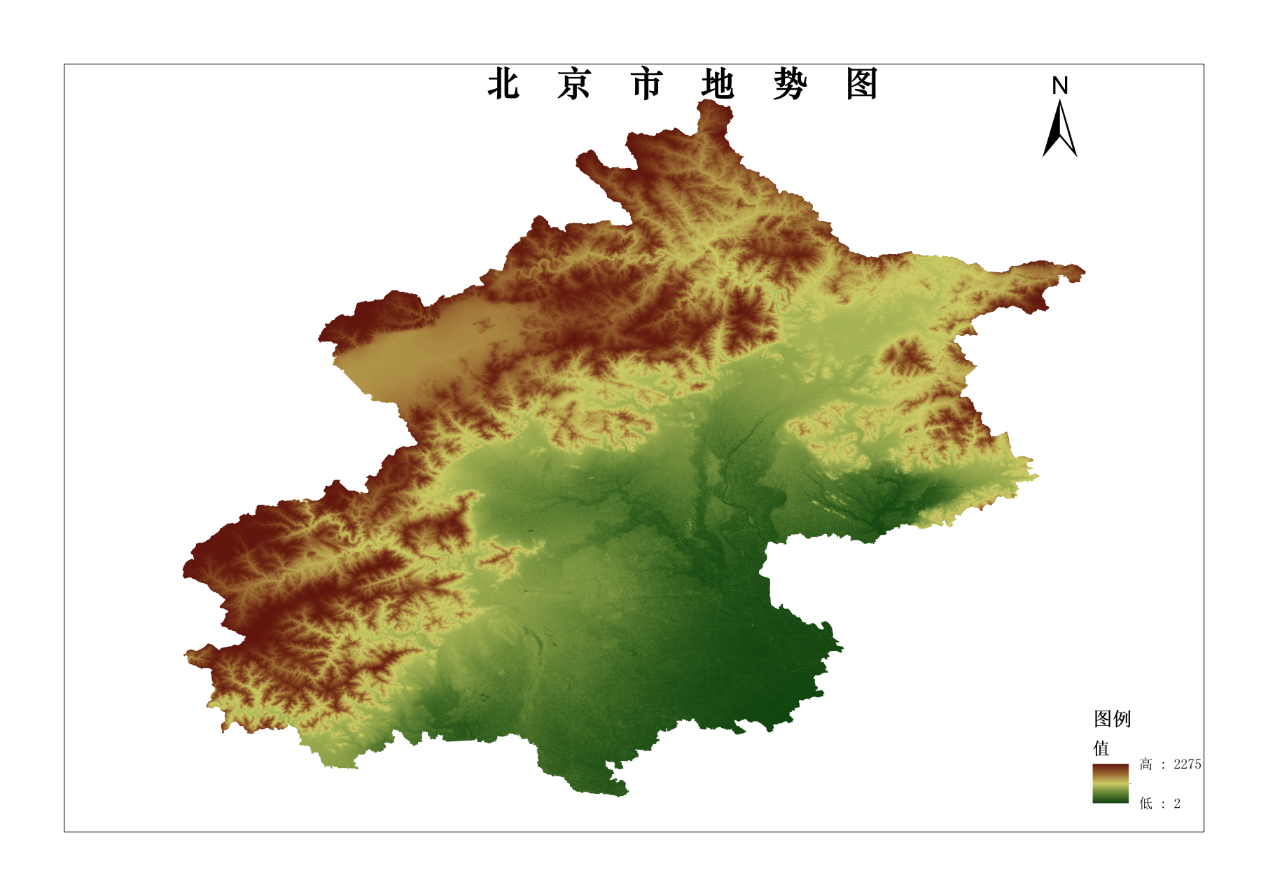 北京市高清地势图【原创】,欢迎收藏[你懂的][你懂的](记得按原图)