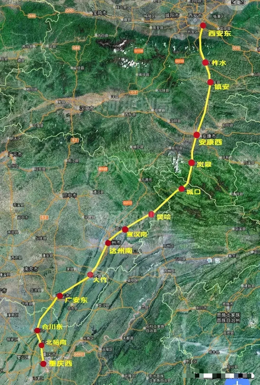 太牛了,重庆这条高铁路线对西安和重庆的发展太重要了.