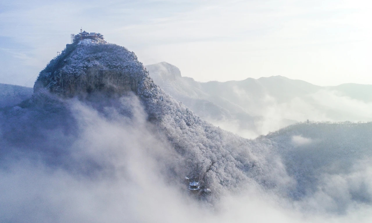 云台山雪景,仿佛如仙境一般