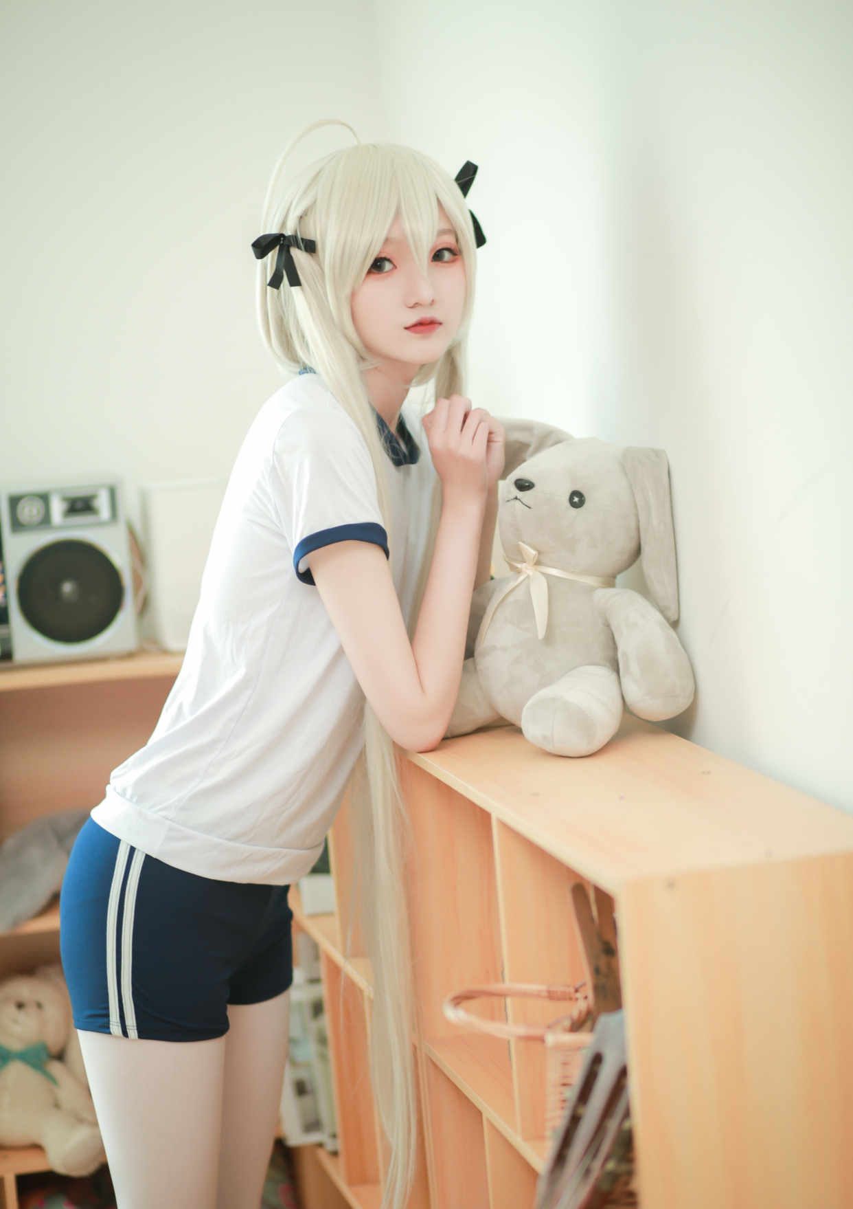 穹妹体操服cos,还配上了"白丝"裤袜,可爱得不止"亿"点点