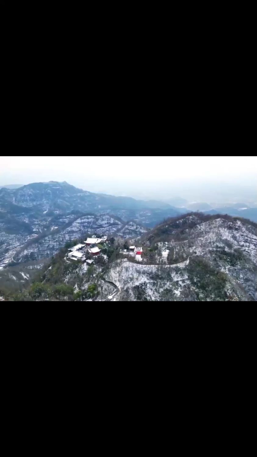 天柱县佛教旅游圣地金凤山寺2022年下雪美景-度小视