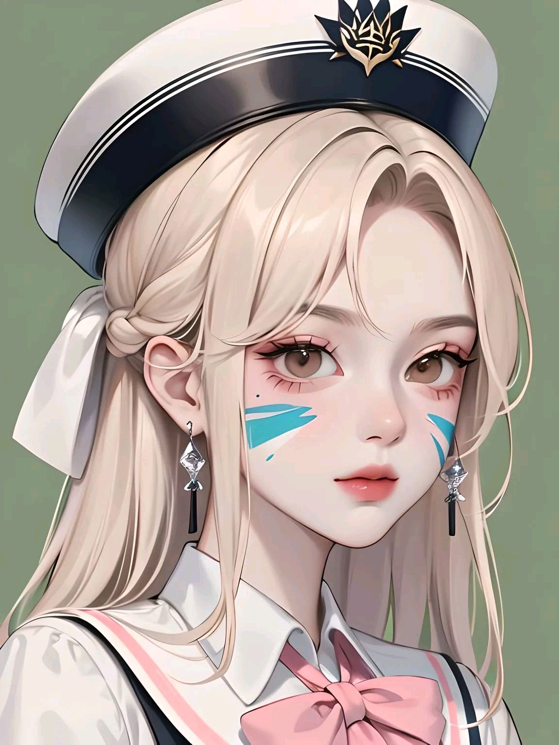 穿水手服戴帽子的女生
