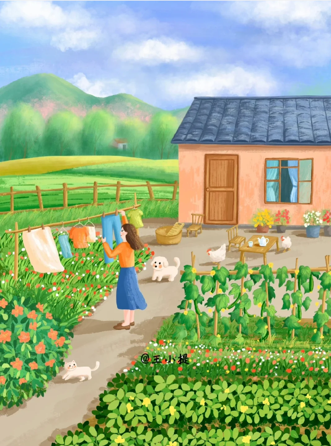 插画欣赏 越长大越向往的田园生活