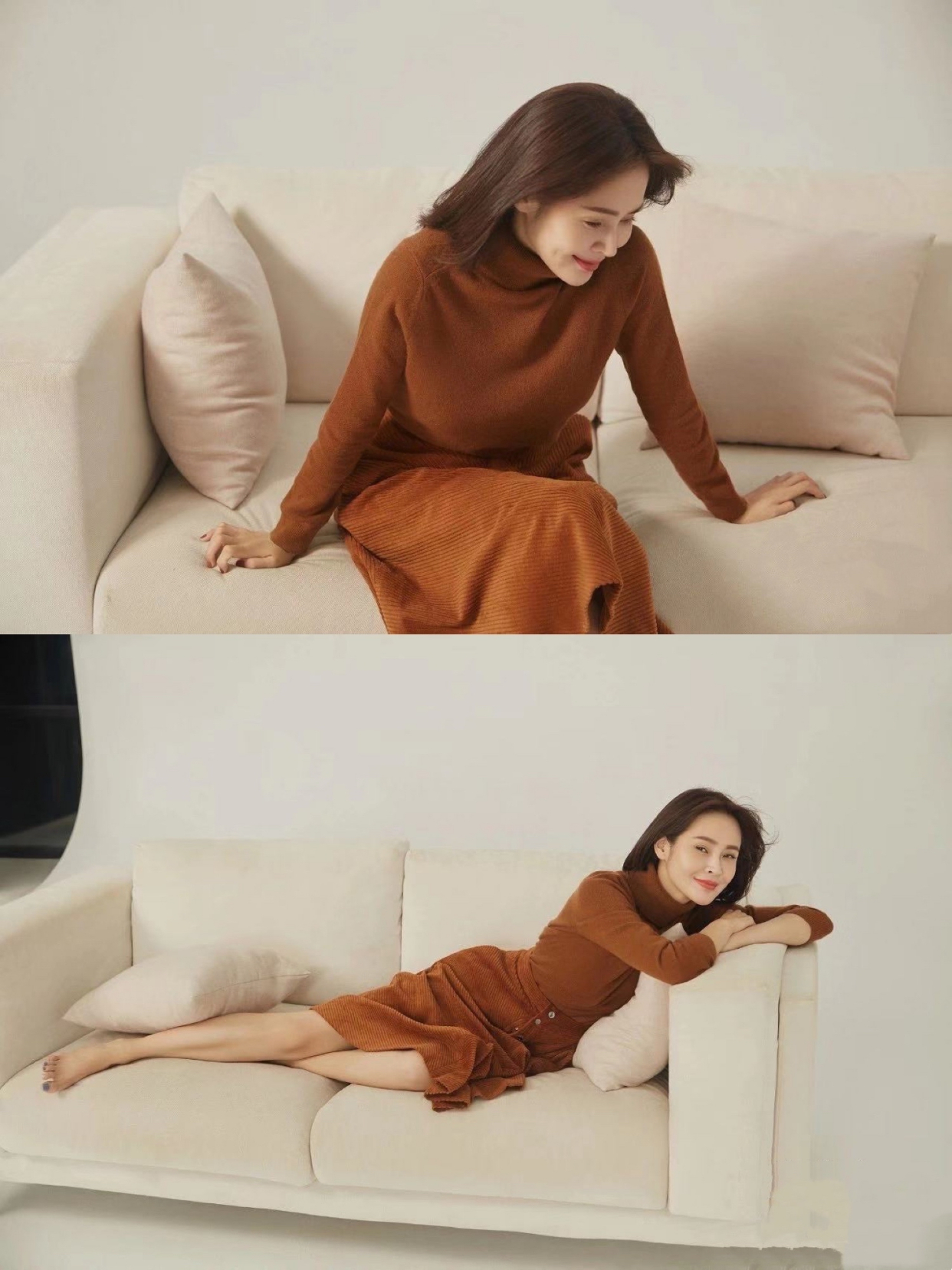 于明加真是"天生尤物",直筒亮片裙掩不住婀娜比例,明艳妩媚