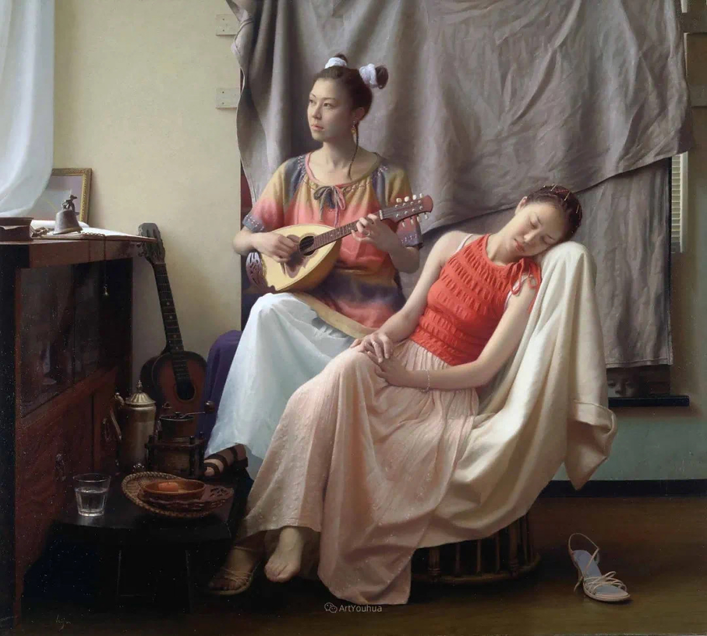 日本画家生岛浩超写实人物油画赏析#油画# #艺术# #日本