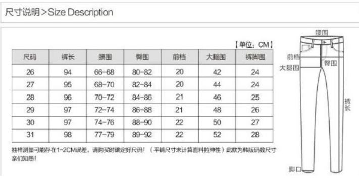 穿l碼褲子腰圍是多少