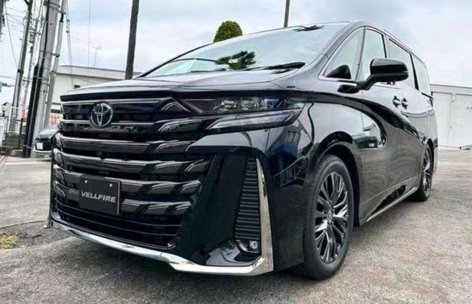 海外街拍丰田威尔法"黑武士",华丽霸气,外观更加立体,霸气