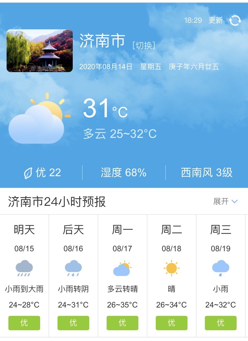 8月天气预报图片