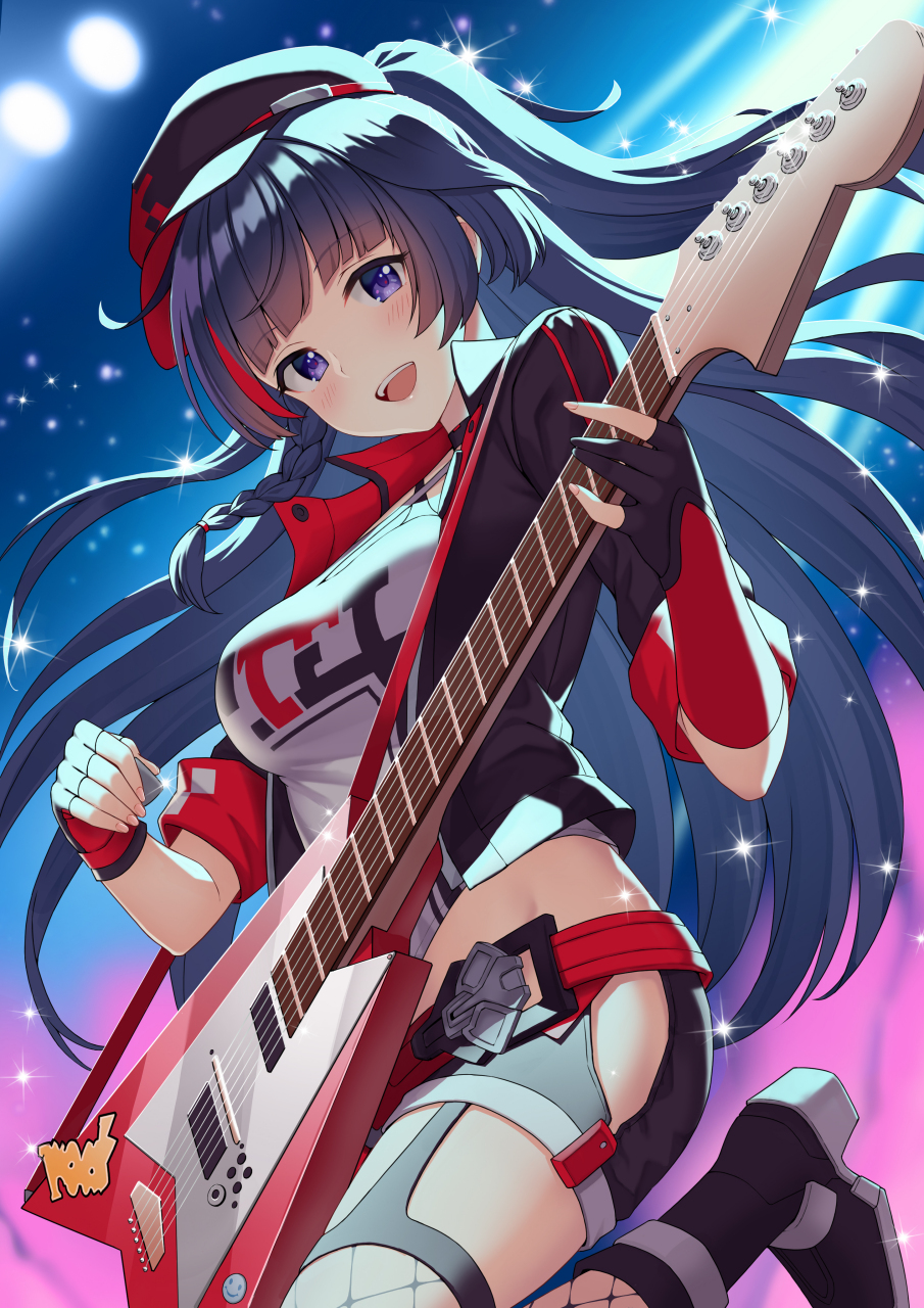 激情洋溢的吉他少女 画师:fukuro ko