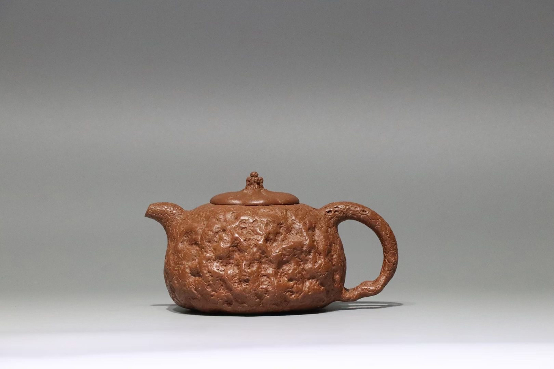 供春名家 邵惠雄全手降坡泥供春壶 容量285cc,黄龙山原矿顶级红降坡