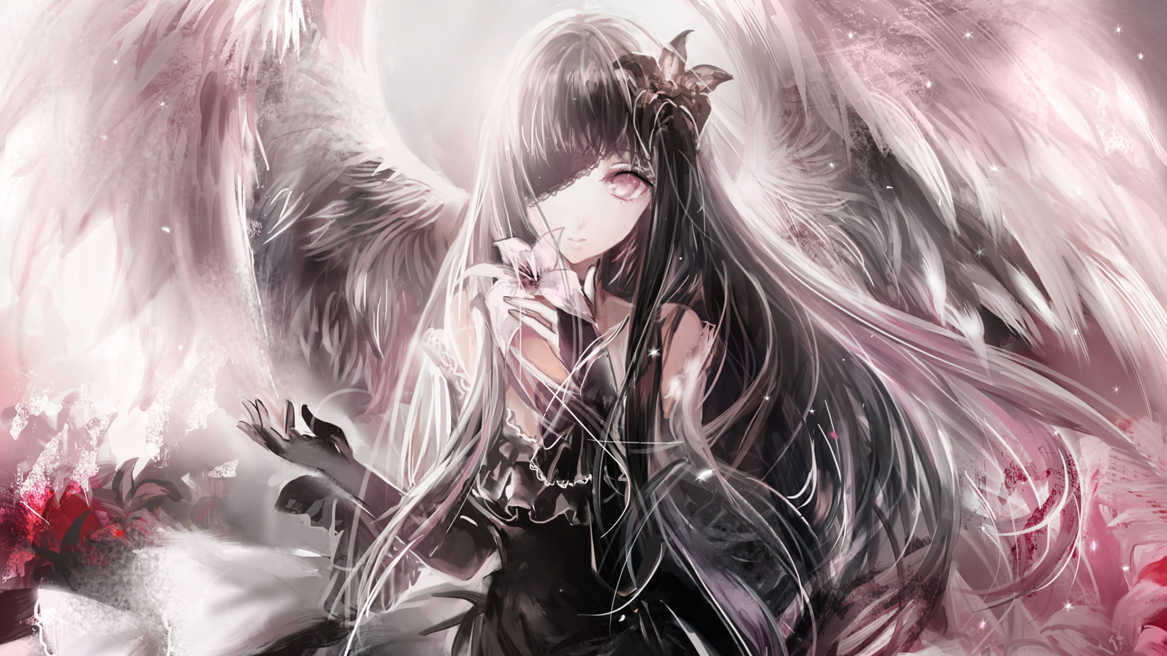 黑色天使 美少女#二次元美图# #动漫美图