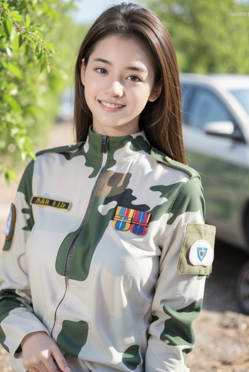 迷彩服军装甜美漂亮美女高清壁纸写真艺术照图集#时尚穿搭# #性感美女