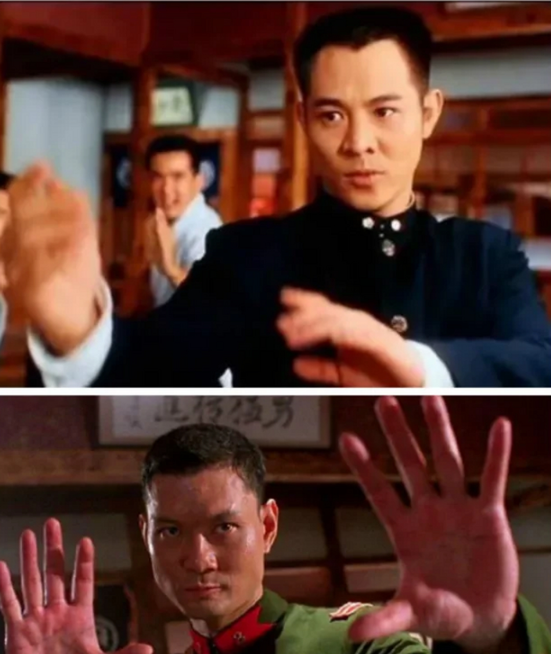 绝世拳手的娱乐传奇  回顾当年拍摄《精武英雄》的经典一幕,周比利坐